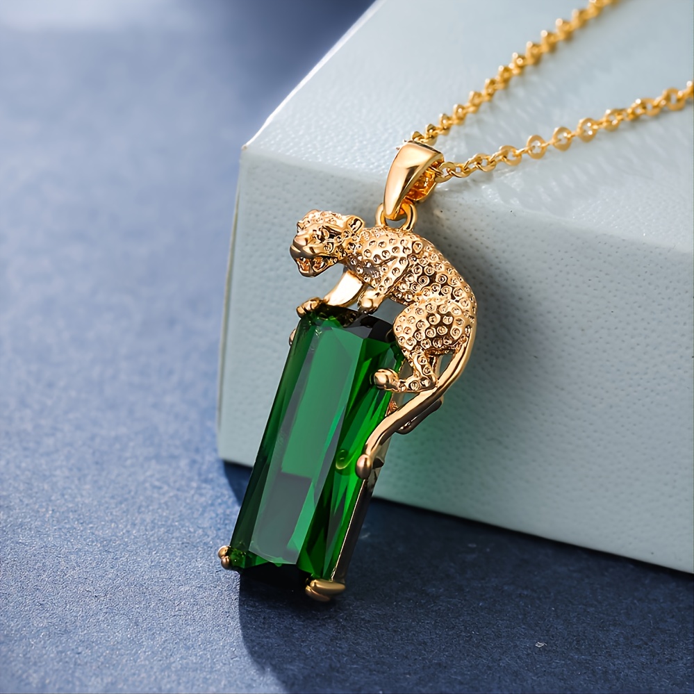 Leopard Print Pendant Necklace with Golden Tone Accent - Ideal Gift